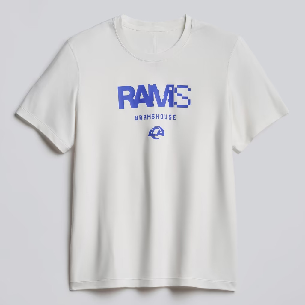 Los Angeles Rams Merch 2026 Lululemon White Los Angeles Rams T-Shirt Football Fan Gift Ideas