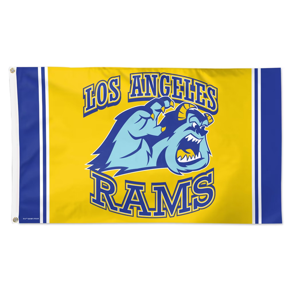 Los Angeles Rams Merch 2026 WinCraft LA Rams Disney X NFL Sulley Flag Decor Football Fan Gifts