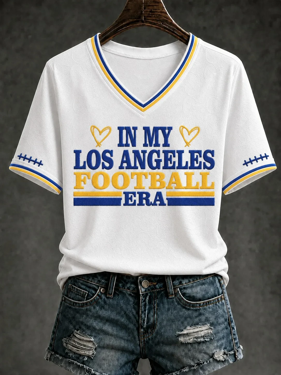 Los Angeles Rams Merch In My Los Angeles Football Era V-Neck T-Shirt Gifts For Rams Fans