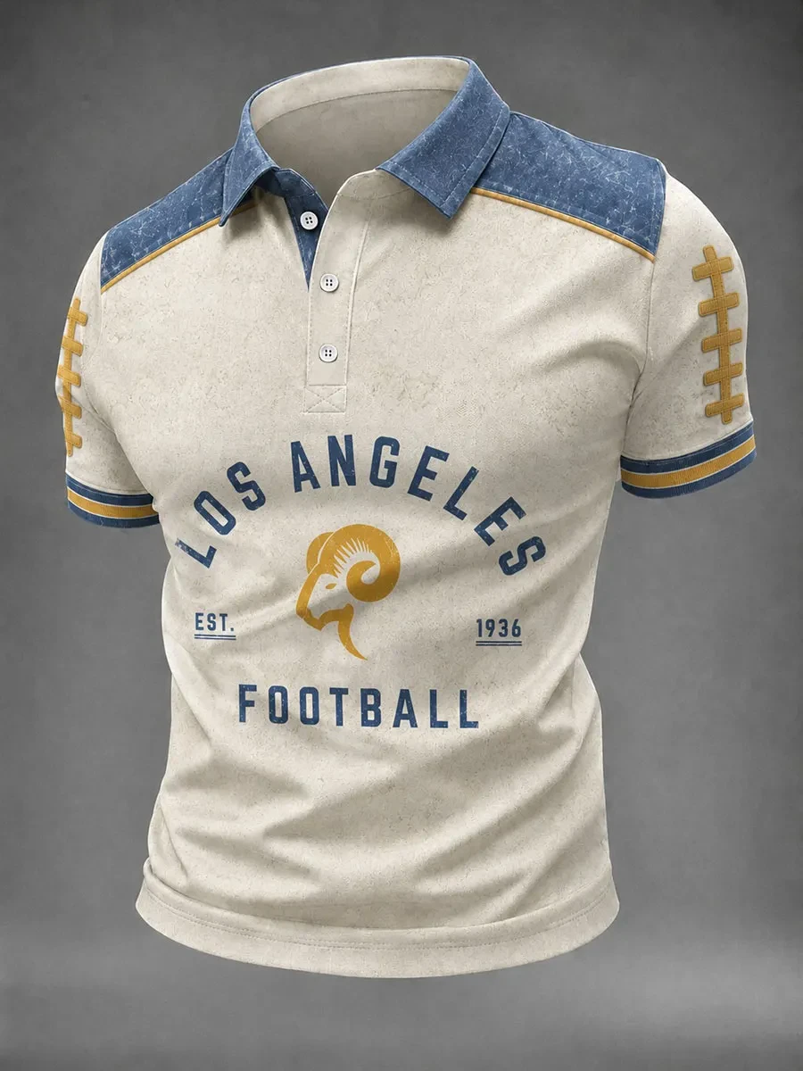 Los Angeles Rams Merch LA Football Game Day Polo Shirt Tailgate Party Outfit Dad Gifts