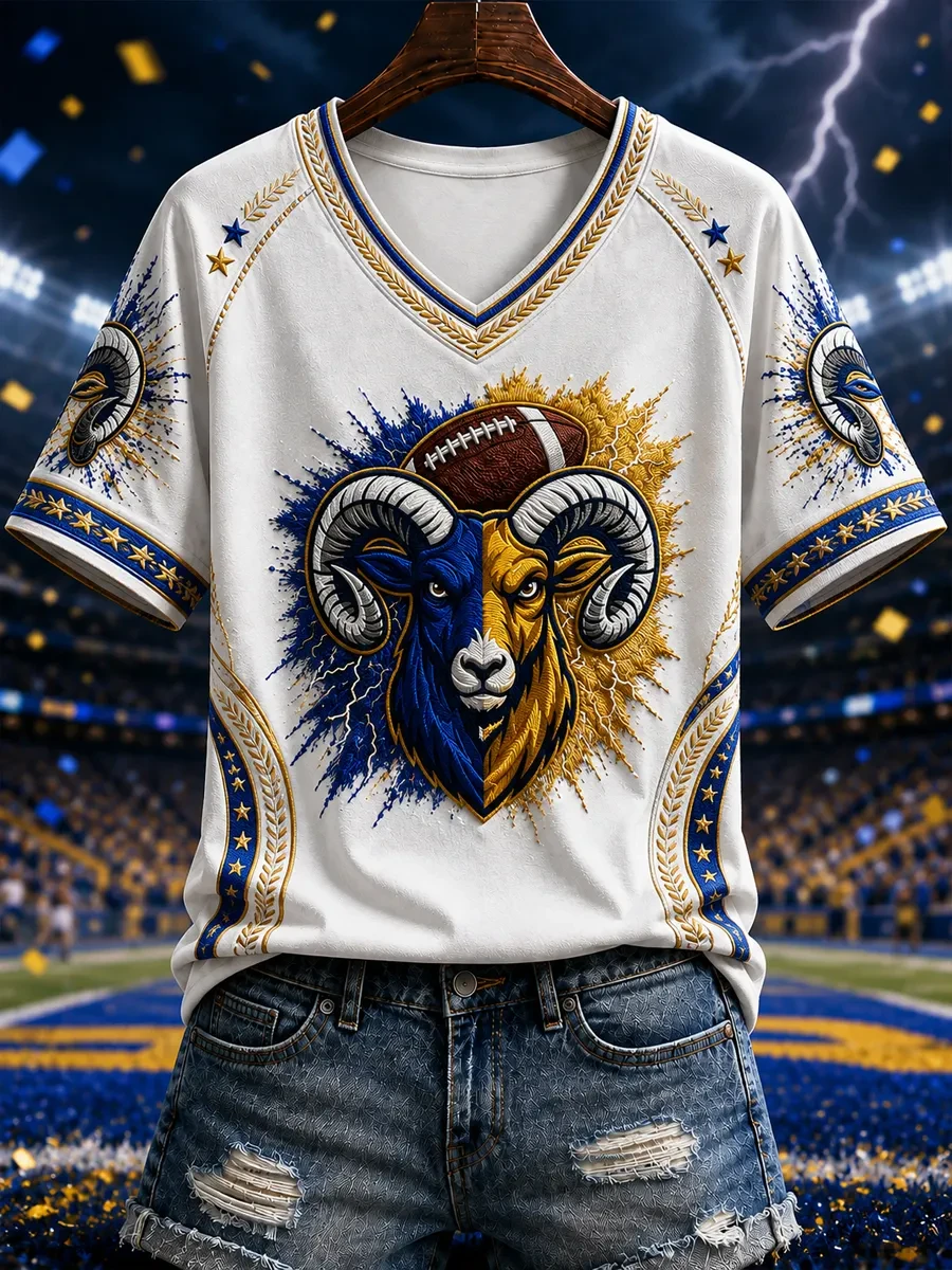 Los Angeles Rams Merch LA Football Game Day V-Neck Shirt Unique Gifts For Football Fans