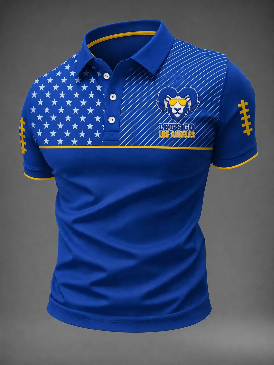Los Angeles Rams Merch Let's Go Los Angeles Polo Shirt Best Gift For Football Lovers