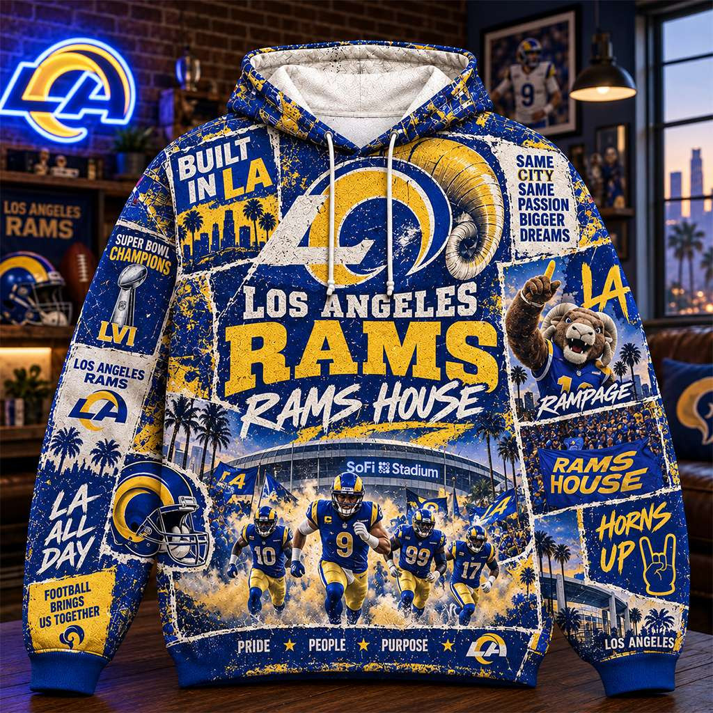 Los Angeles Rams Pride People Purpose Hoodie LA Rams Merch American Football Gifts Los Angeles Rams Pride People Purpose Hoodie LA Rams Merch American Football Gifts