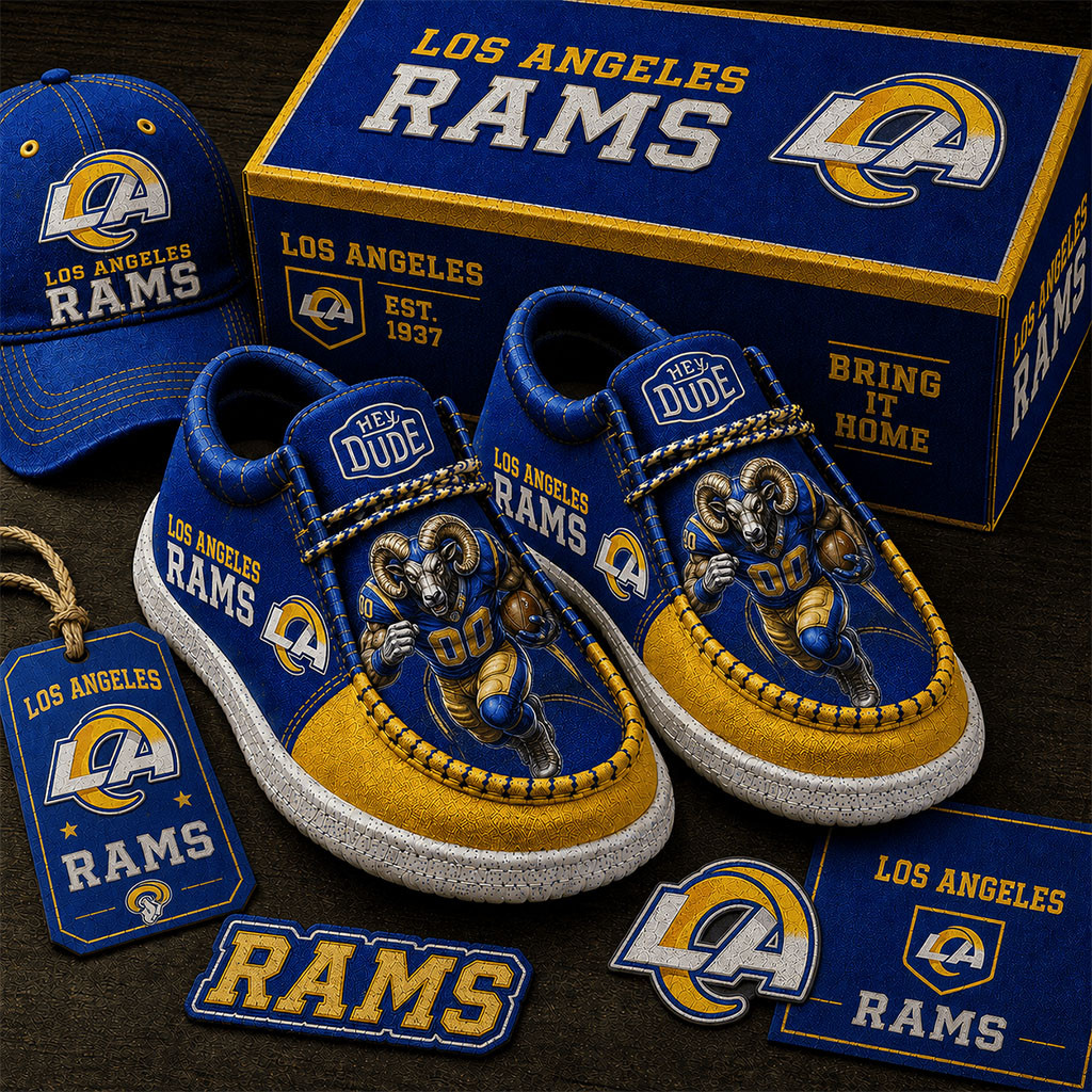 Los Angeles Rams Shoes Football Game Day Loafers LA Rams Merch Birthday Gift For Husband