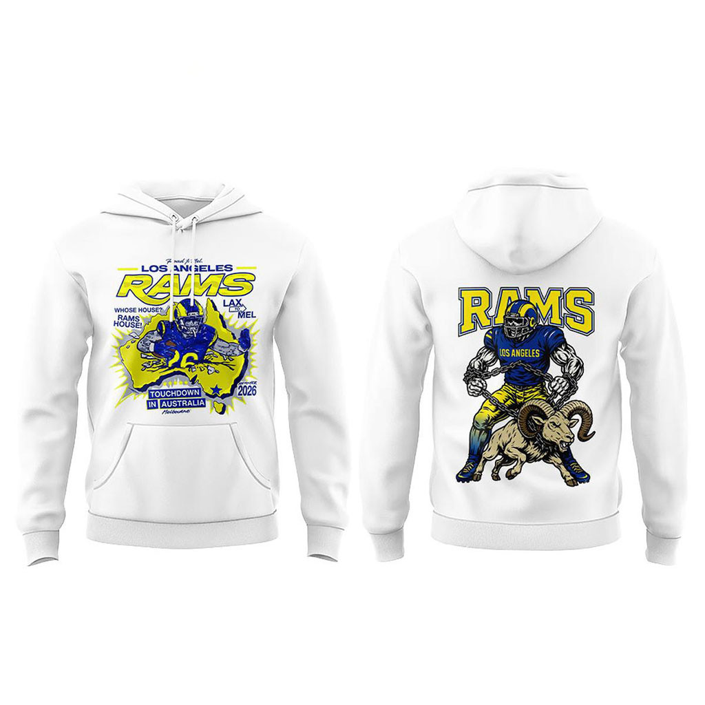 Los Angeles Rams Touchdown In Australia Hoodie LA Rams Merch Best Football Related Gifts