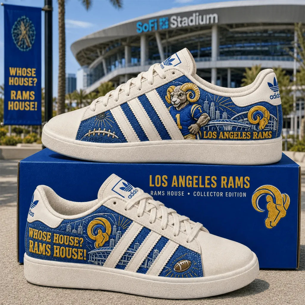 Los Angeles Rams Whose House Rams House Sneakers LA Rams Merch Gift For Football Lovers