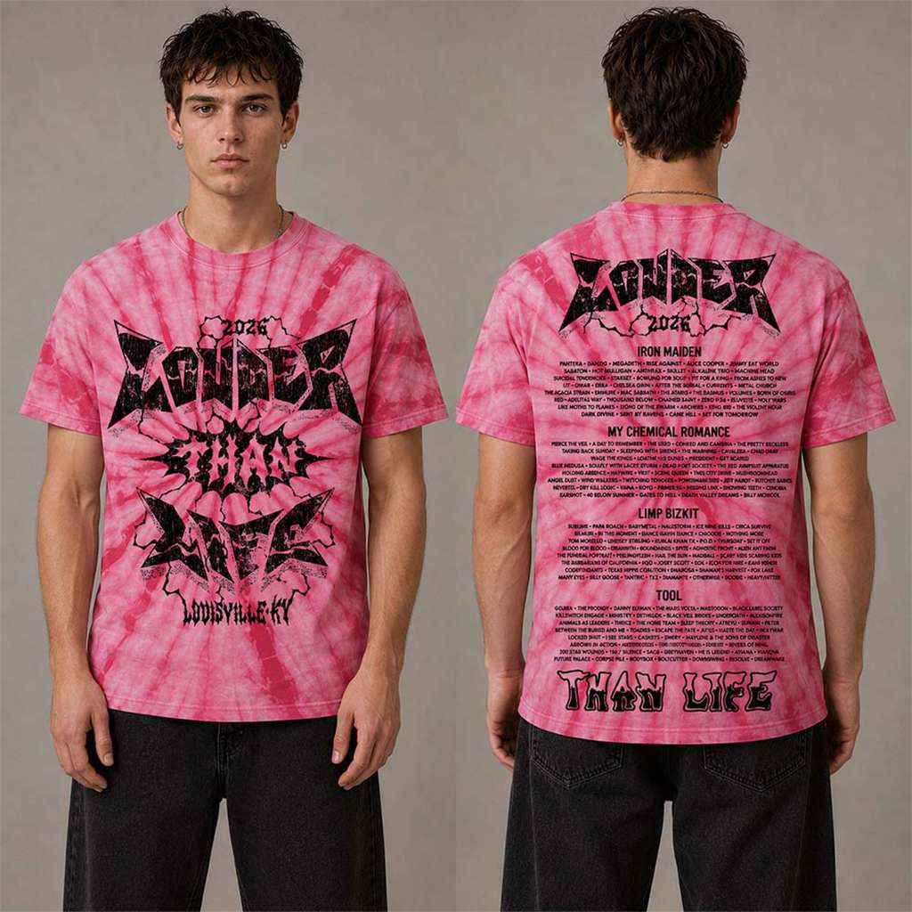 Louder Than Life 2026 Festival Louisville KY Banger Pink Tie Dye T-Shirt Louder Than Life Merch