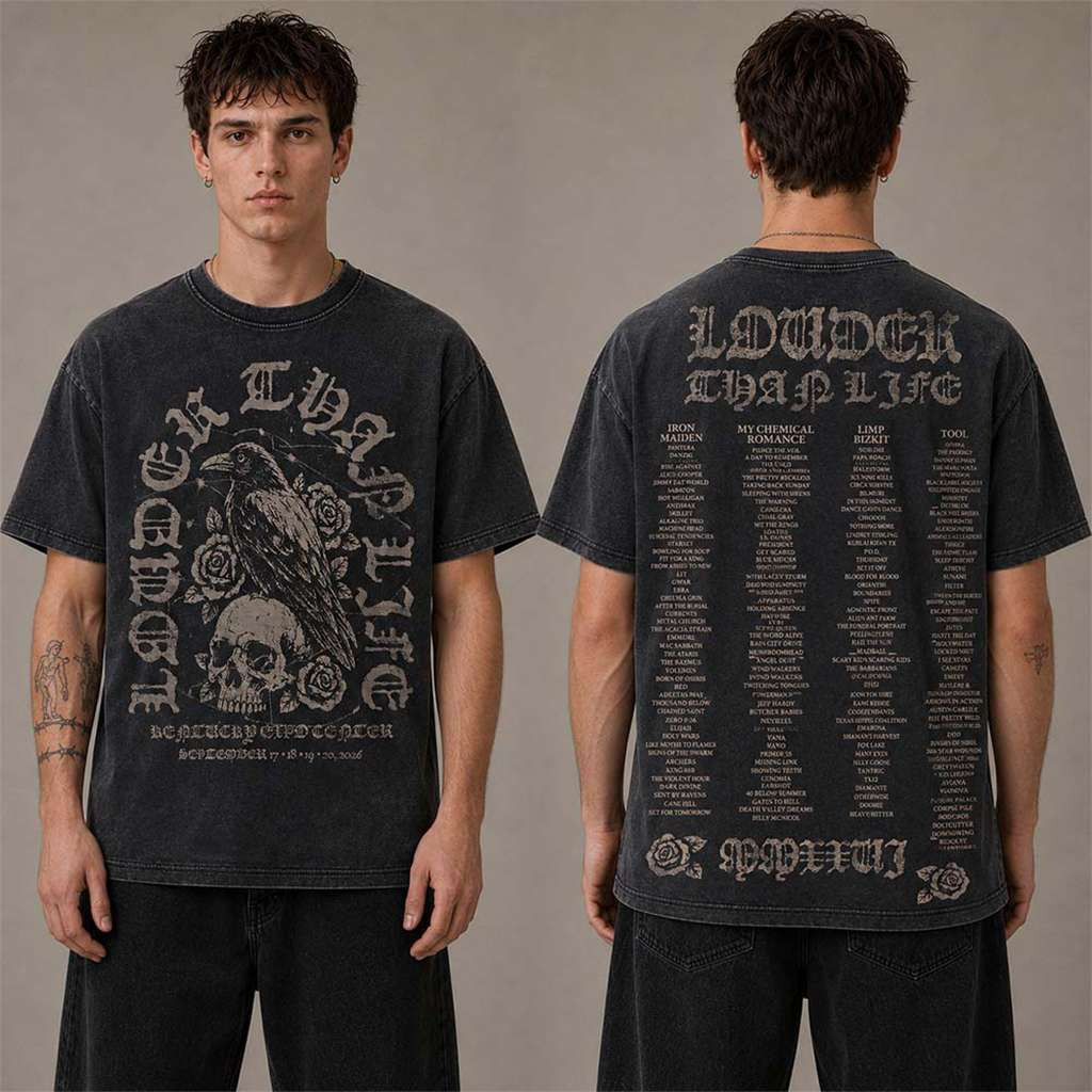 Louder Than Life 2026 Festival Louisville KY Sitting Crow Wash Shirt Louder Than Life Merch