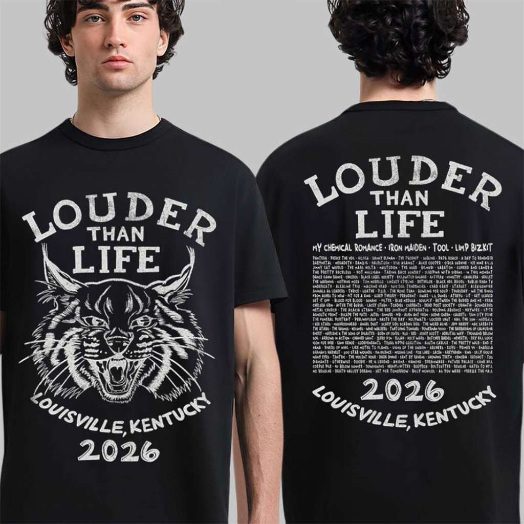 Louder Than Life Merch 2026 Festival Louisville KY At Kentucky Expo Center Bobcat T-Shirt Louder Than Life Merch 2026 Festival Louisville KY At Kentucky Expo Center Bobcat T-Shirt