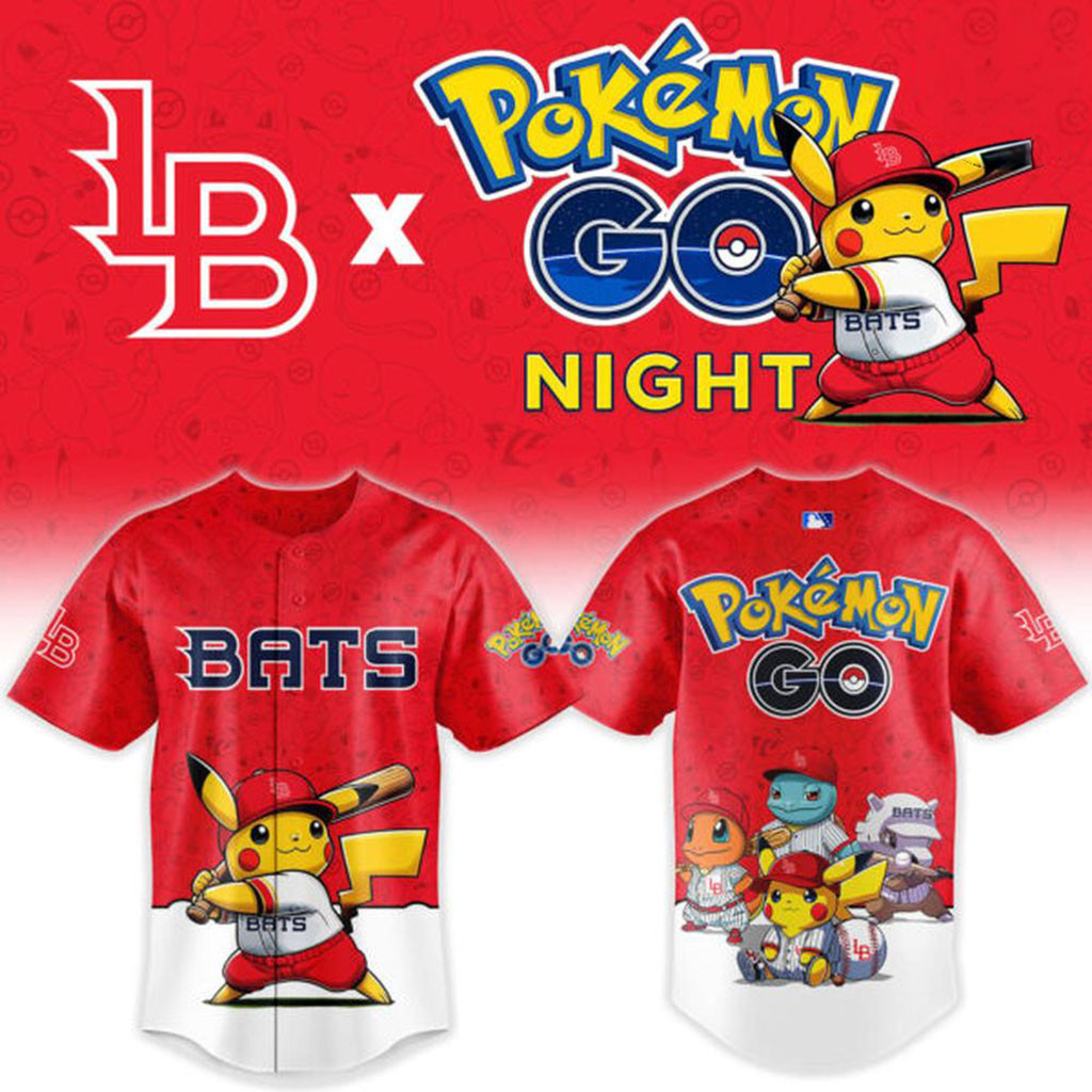 Louisville Bats Pokemon GO Theme Night Baseball Jersey Louisville Bats Merch Fan Gifts