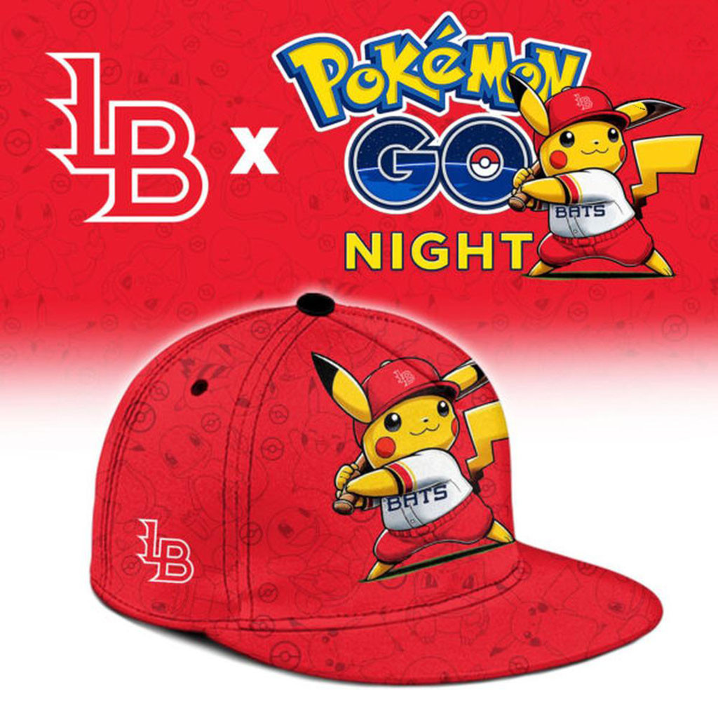 Louisville Bats Pokemon GO Theme Night Snapback Hat Louisville Bats Merch Cool Baseball Gifts