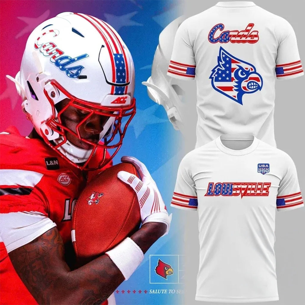 Louisville Cardinals Merch 2026 Military Night Salute To Service Shirt White Football Fan Gifts