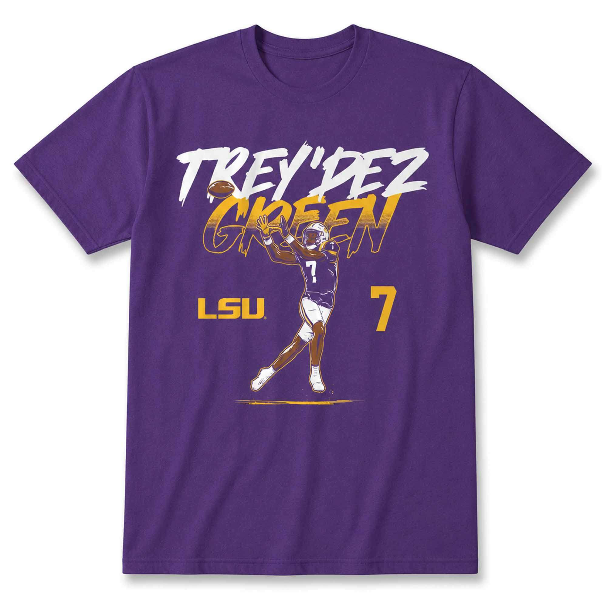 LSU Football Trey'Dez Green Name Number Pose Shirt
