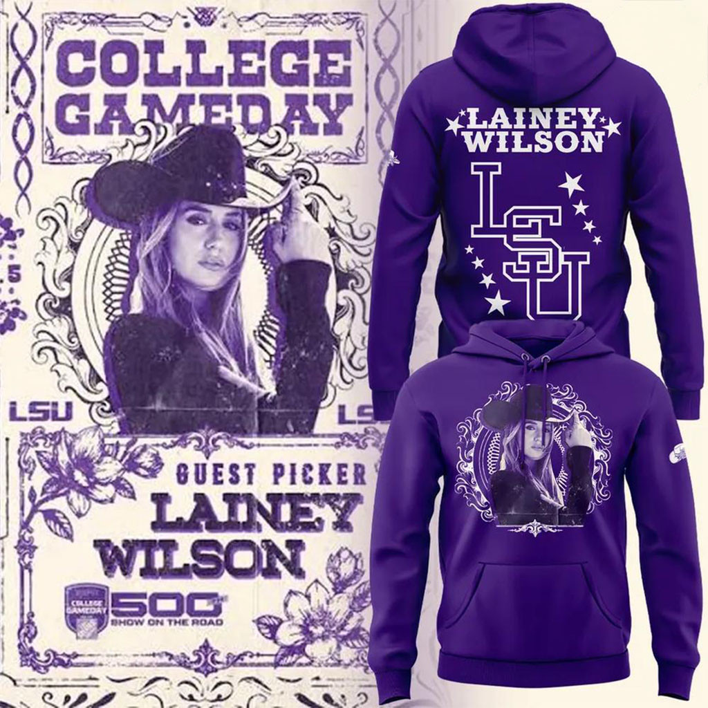 LSU Tigers Football x Lainey Wilson College GameDay 2026 Hoodie LSU Tigers Merch Fan Gifts LSU Tigers Football x Lainey Wilson College GameDay 2026 Hoodie LSU Tigers Merch Fan Gifts