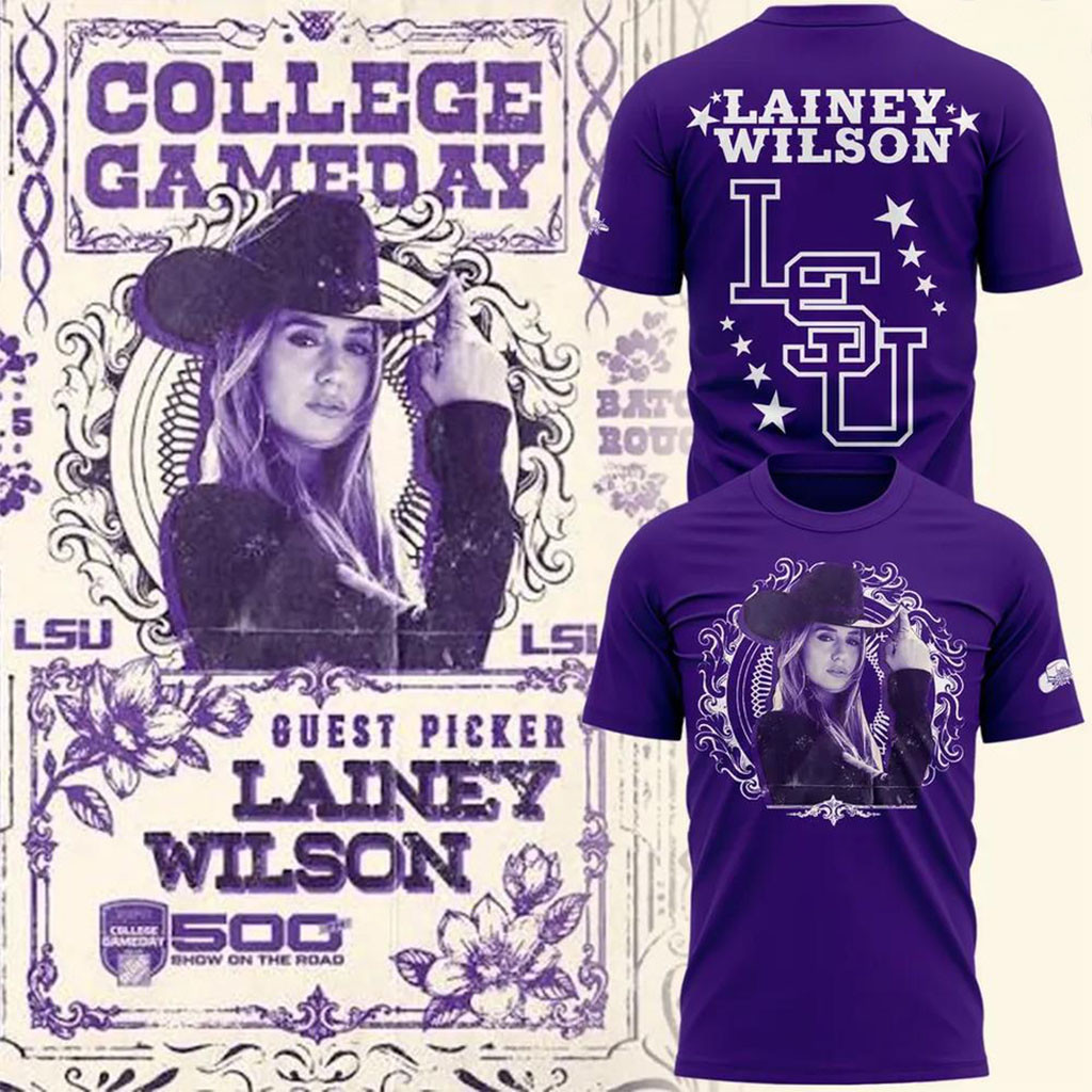 LSU Tigers Football x Lainey Wilson College GameDay 2026 Shirt LSU Tigers Merch Sister Gifts LSU Tigers Football x Lainey Wilson College GameDay 2026 Shirt LSU Tigers Merch Sister Gifts