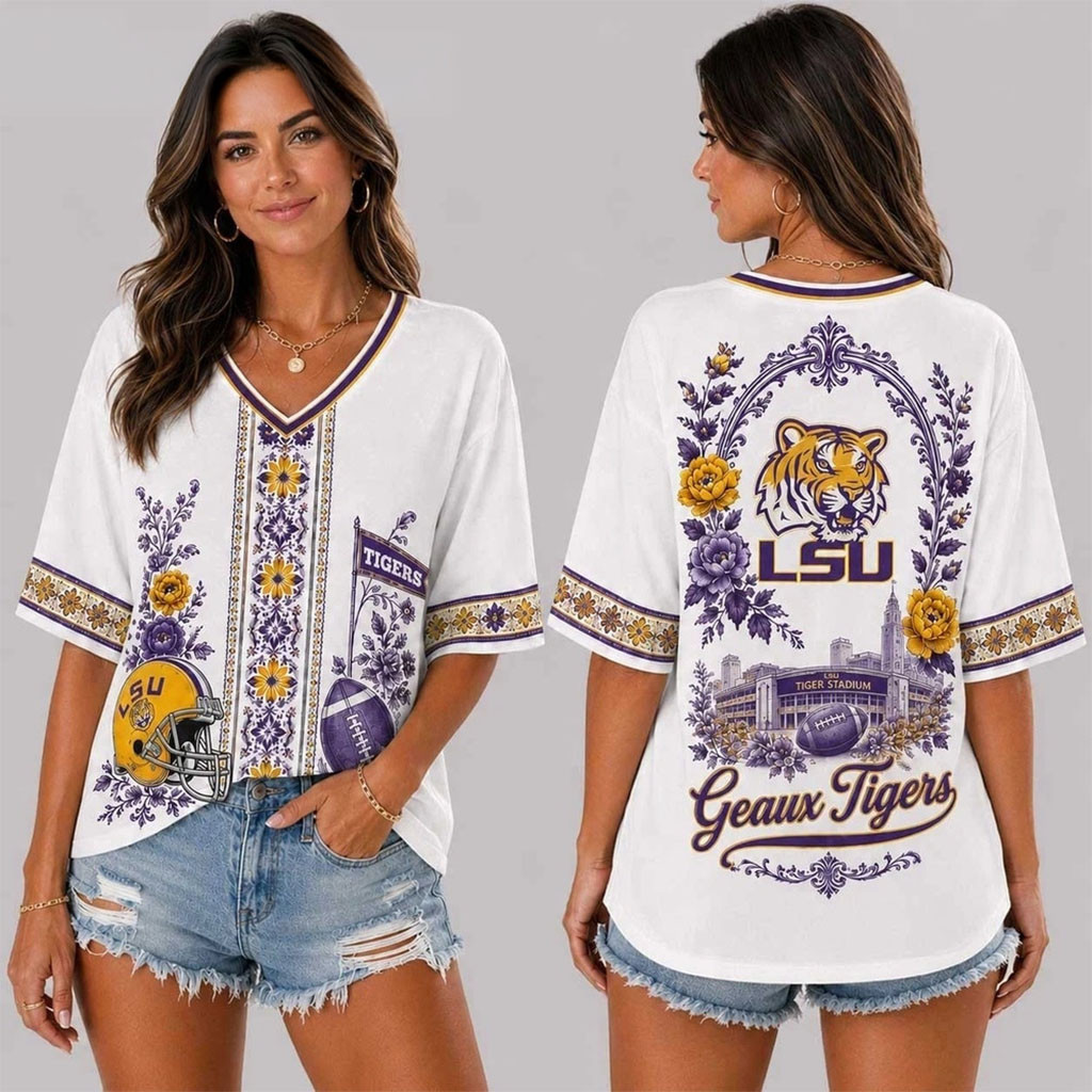 LSU Tigers Merch Collegiate Pride Geaux Tigers V-Neck Shirt Presents For Football Fans LSU Tigers Merch Collegiate Pride Geaux Tigers V-Neck Shirt Presents For Football Fans