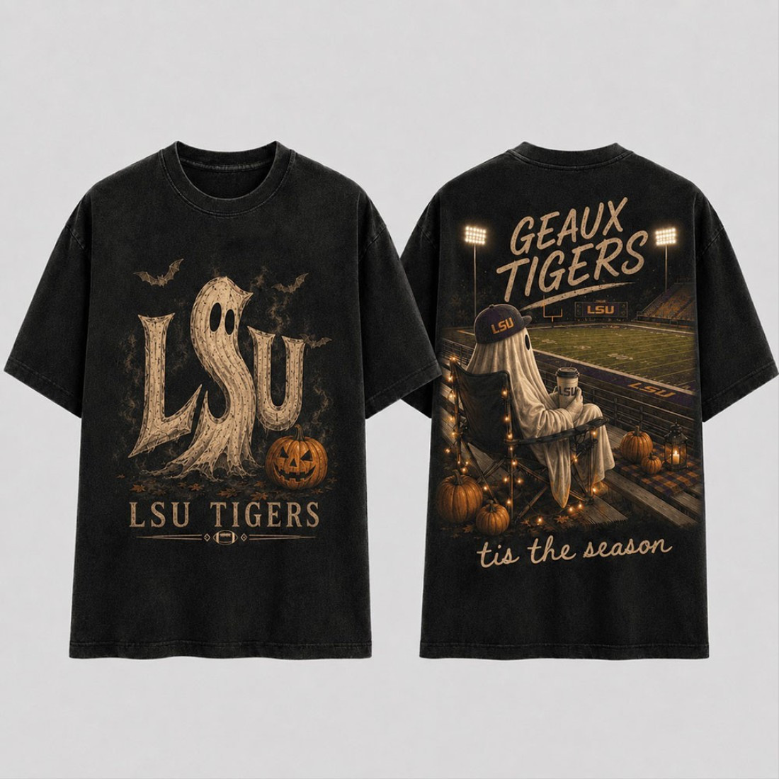 LSU Tigers Merch Halloween Ghost T-Shirt Tis The Season Tee Best Gifts For Football Lovers