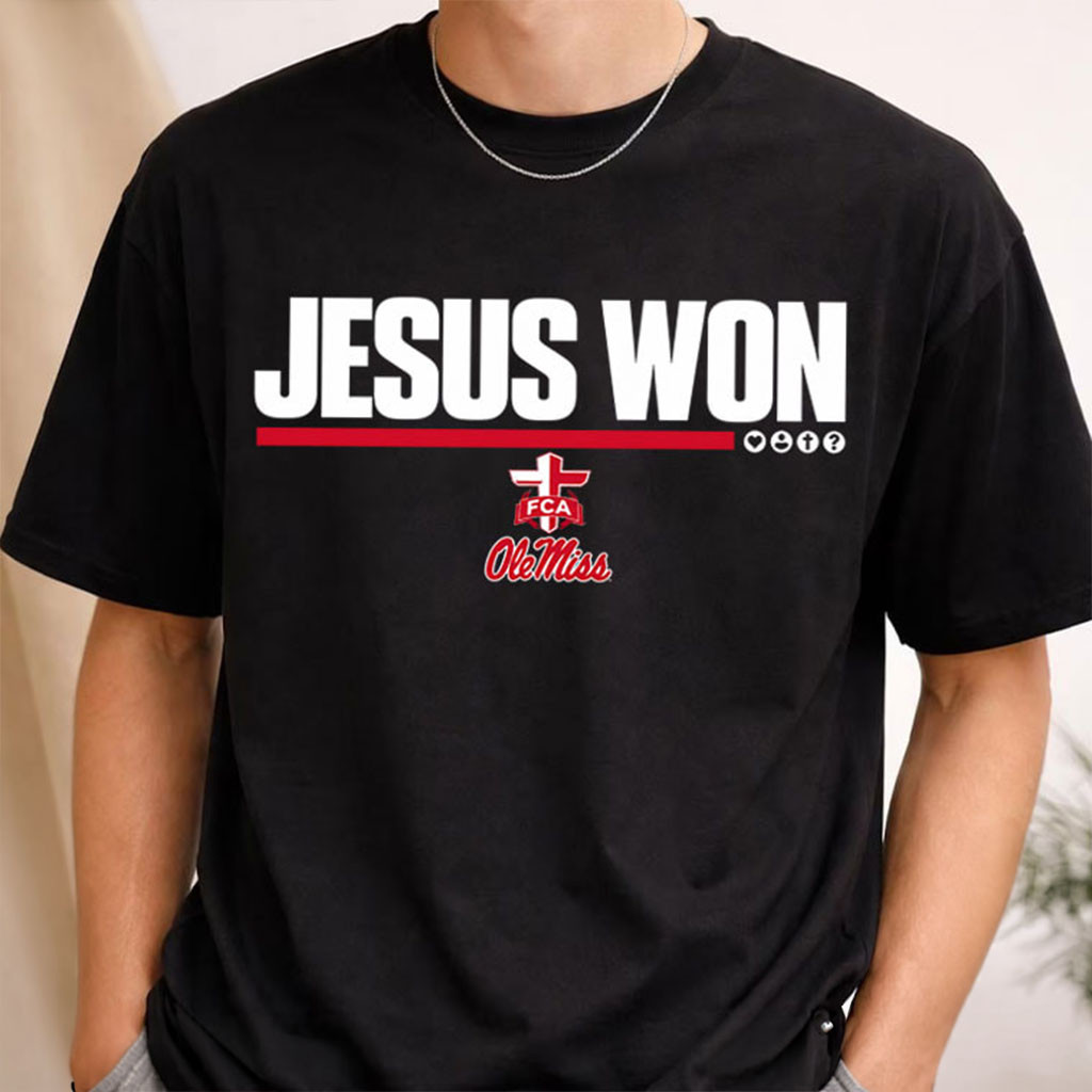 Lucas Carneiro Ole Miss Rebels Jesus Won T-Shirt Christian Shirt Rebels Merch Football Fan Gift