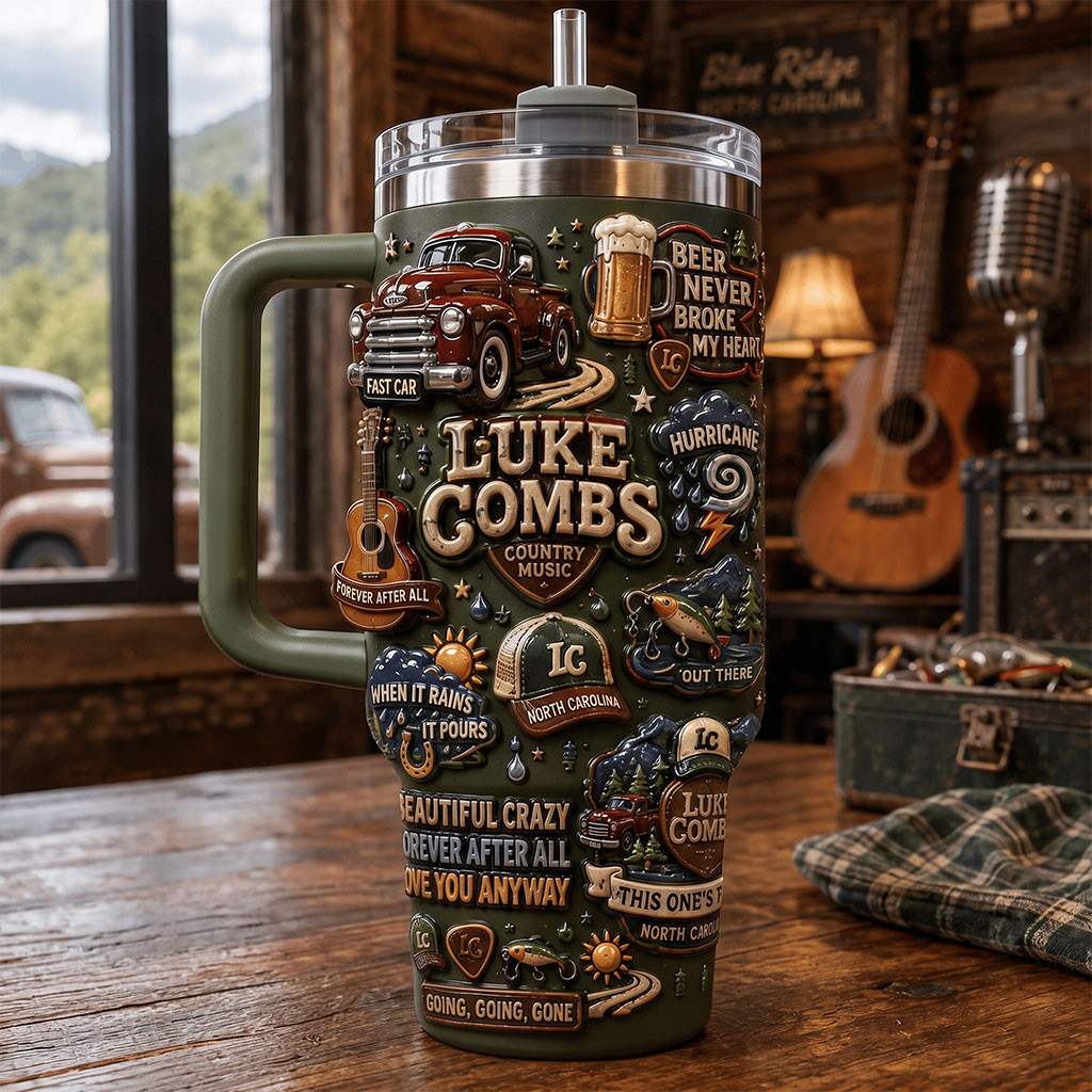 Luke Combs Country Music Tumbler Beer Never Broke My Heart Travel Cup Luke Combs Merch 2026