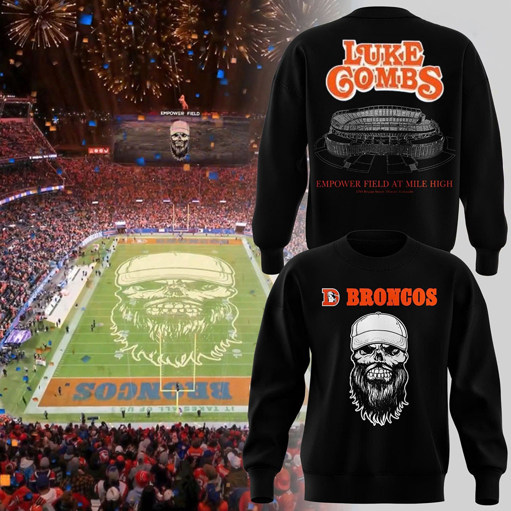 Luke Combs Denver Broncos 2026 Black Sweatshirt Luke Combs Tour Merch Present For Music Lovers