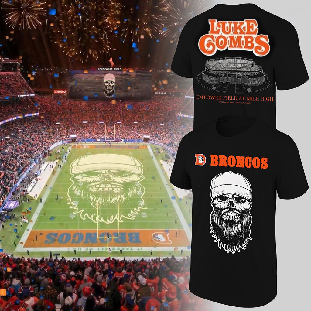 Luke Combs Denver Broncos 2026 Black T-Shirt Luke Combs Tour Merch Gift For Music Lovers