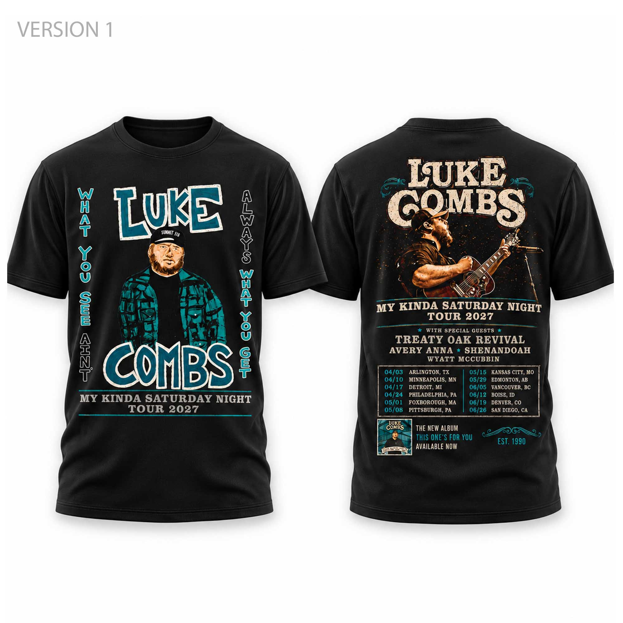 Luke Combs My Kinda Saturday Night Tour 2027 Shirt Luke Combs Merch Gifts For Music Fans