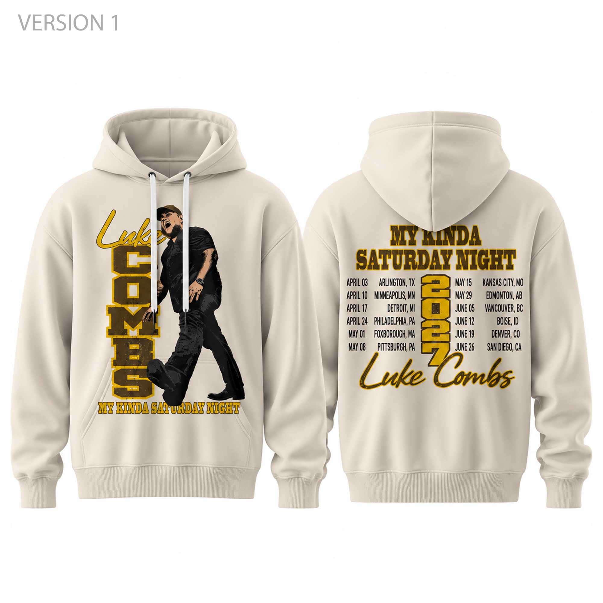 Luke Combs World Tour 2026 Hoodie My Kinda Saturday Night Tour Date Hoodie Luke Combs Merch Luke Combs World Tour 2026 Hoodie My Kinda Saturday Night Tour Date Hoodie Luke Combs Merch