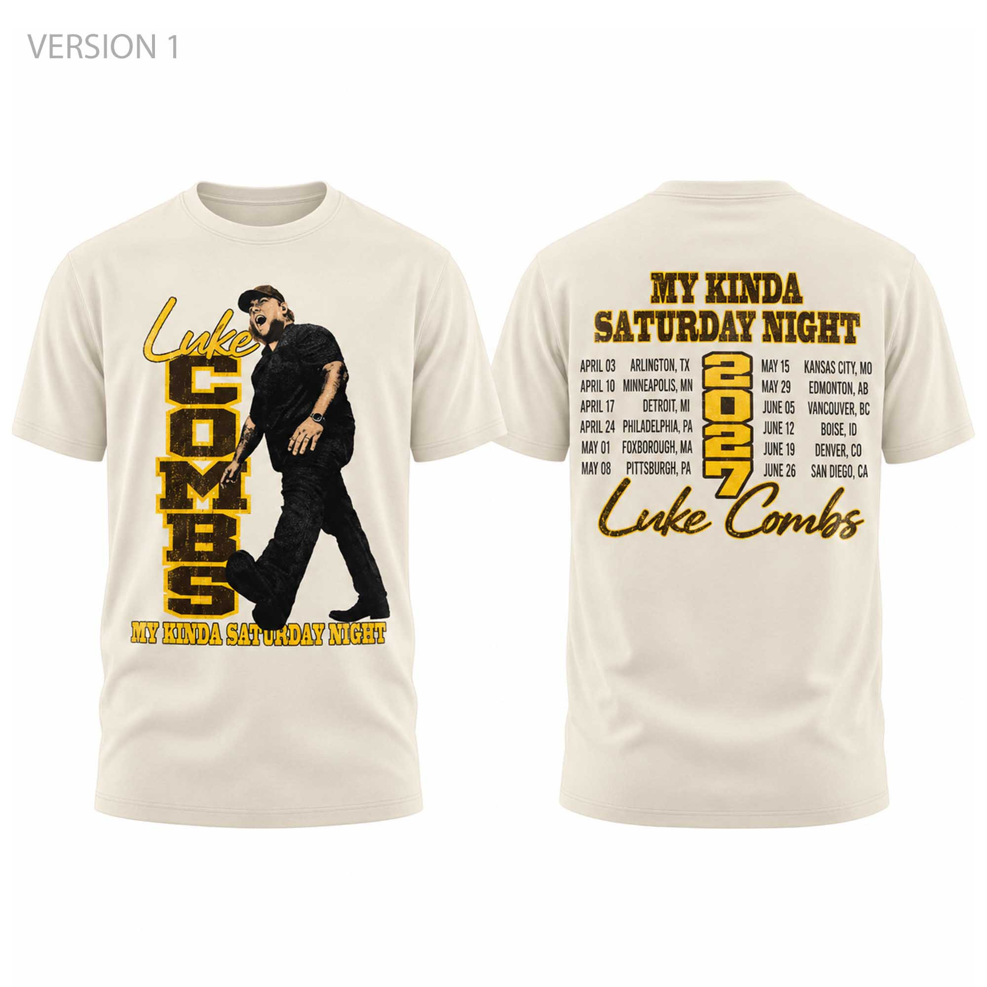 Luke Combs World Tour 2027 Shirt My Kinda Saturday Night Luke Combs Merch Fans Gifts