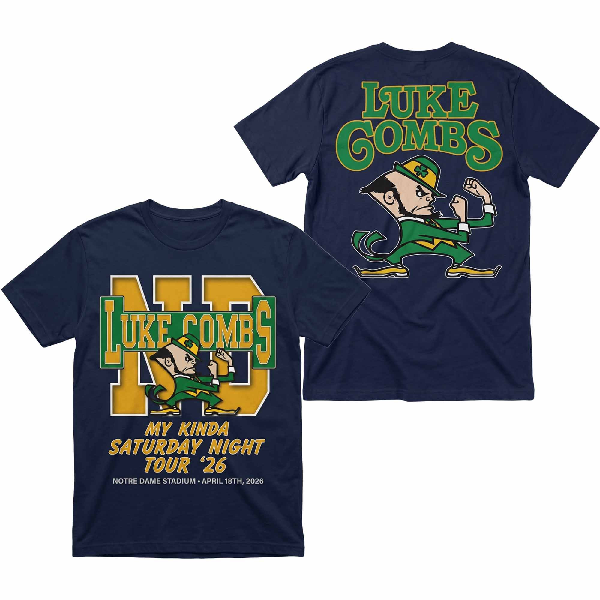 Luke Combs x Notre Dame My Kinda Saturday Night Tour 2026 Shirt