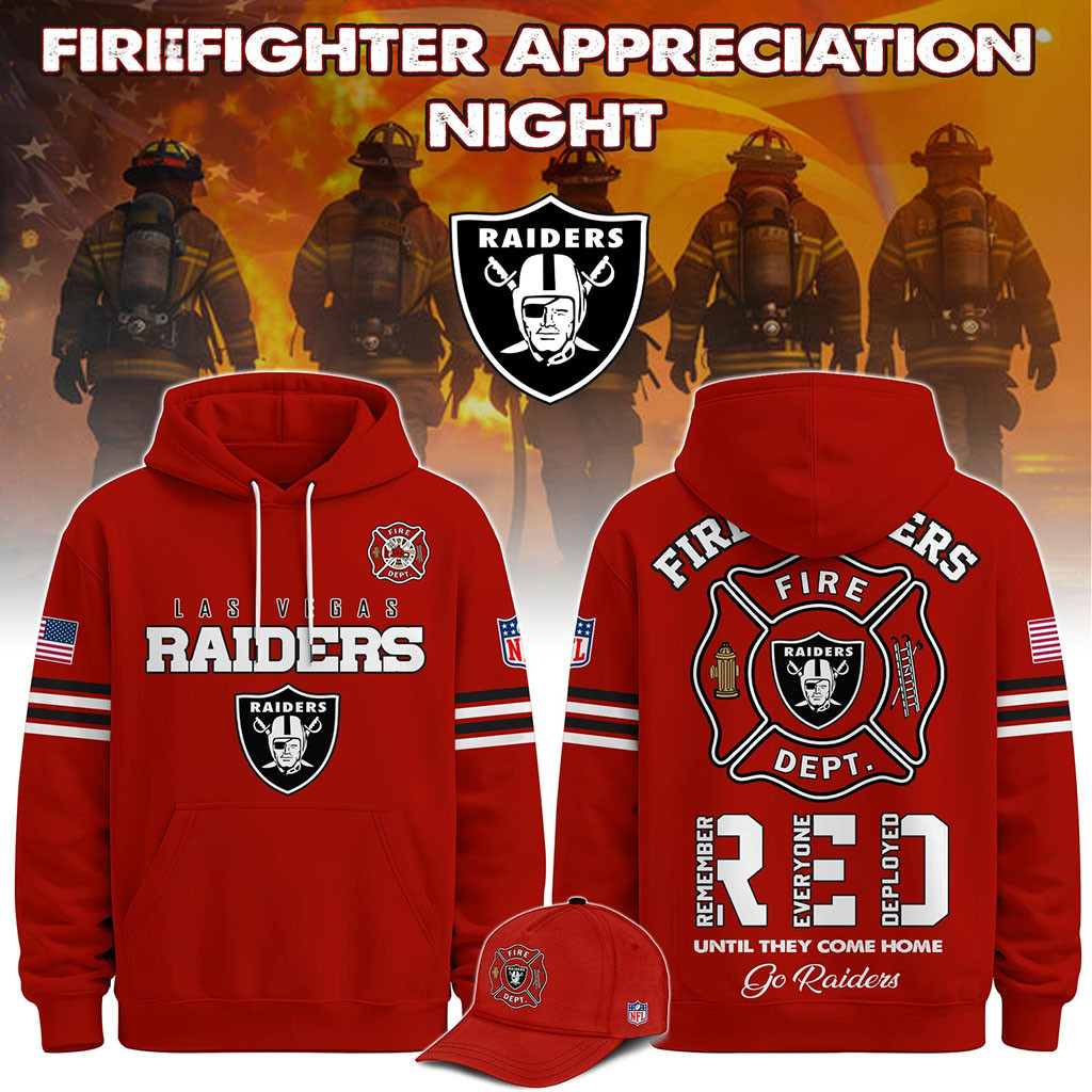 LV Raiders Firefighter Appreciation Night 2026 Hoodie Raiders Merch Present For Football Fans LV Raiders Firefighter Appreciation Night 2026 Hoodie Raiders Merch Present For Football Fans