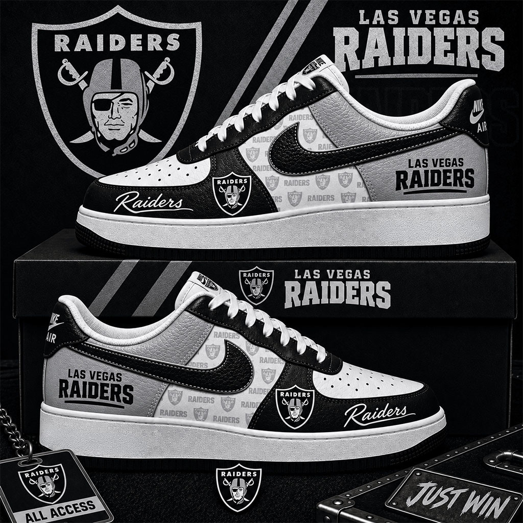 LV Raiders Sneakers Just Win Shoes Raiders Merch Good Gifts For Football Fans