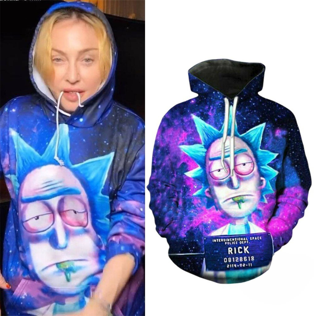 Madonna Rick And Morty Rick Sanchez Hoodie Funny Cartoon Character Hoodie Gift For Friends