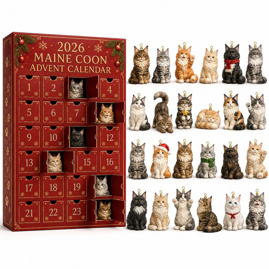 Maine Coon Advent Calendar 2026 24 Days Christmas Mystery Ornaments Cat Lover Holiday Gift Maine Coon Advent Calendar 2026 24 Days Christmas Mystery Ornaments Cat Lover Holiday Gift