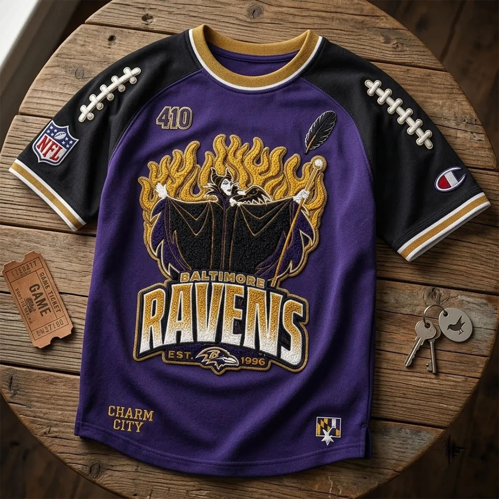Maleficent X Baltimore Ravens T-Shirt Charm City Shirt Disney Collab Ravens Merch Gifts