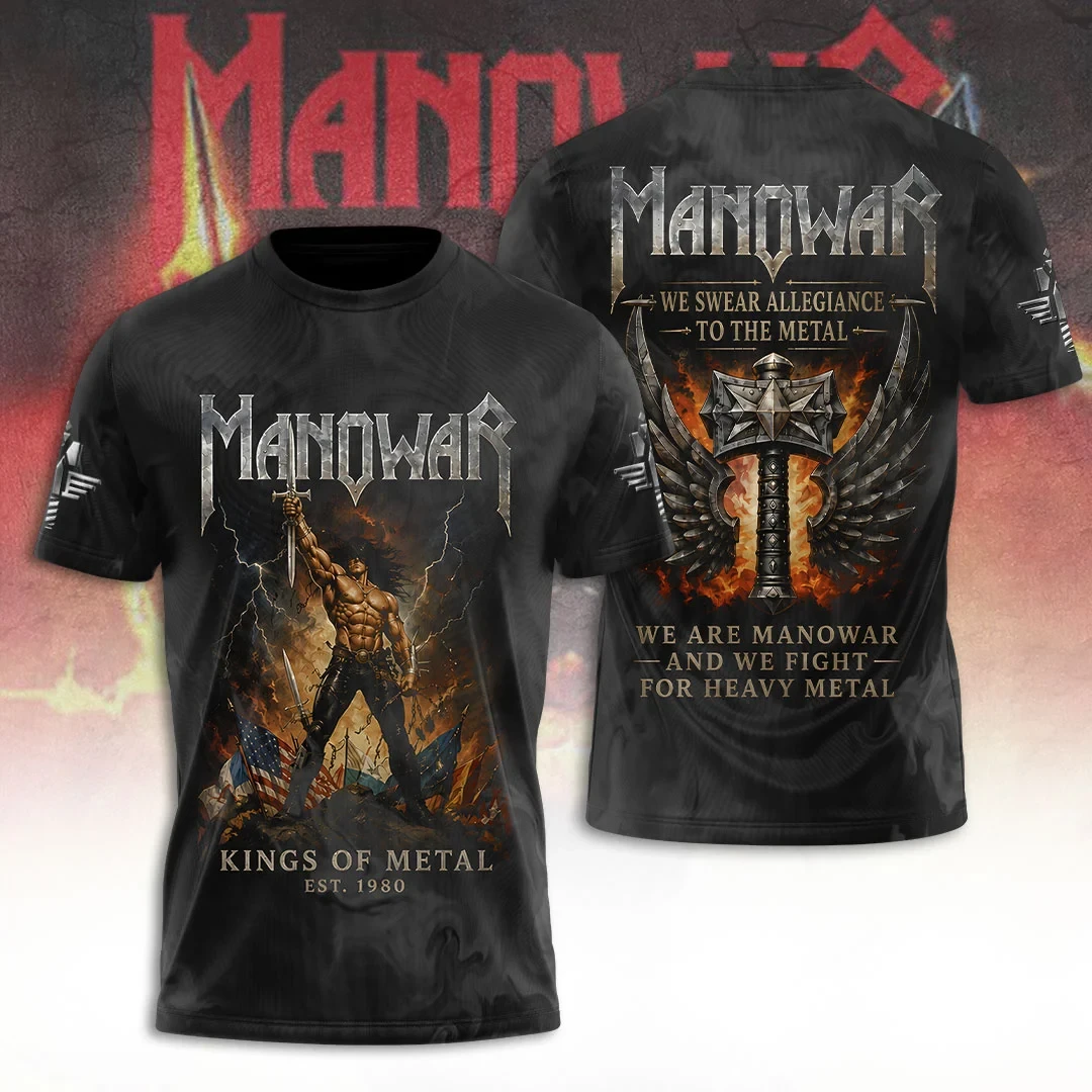 Manowar Merch Kings Of Metal T-Shirt We Swear Allegiance To The Metal Heavy Metal Shirt