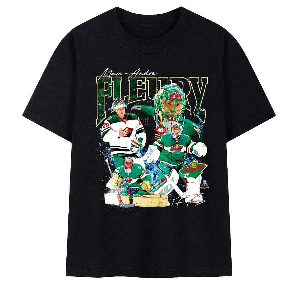 Marc Andre Fleury Minnesota Wild Signature T-Shirt Minnesota Wild Merch Gifts For Hockey Fan