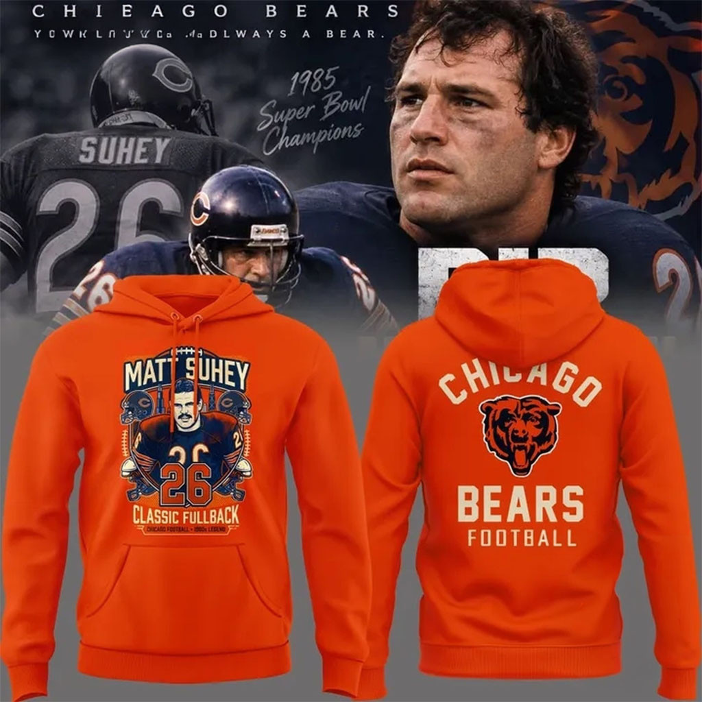 Matt Suhey Chicago Bears Always and Forever Thank You For Your Memories Orange Hoodie Bears Merch