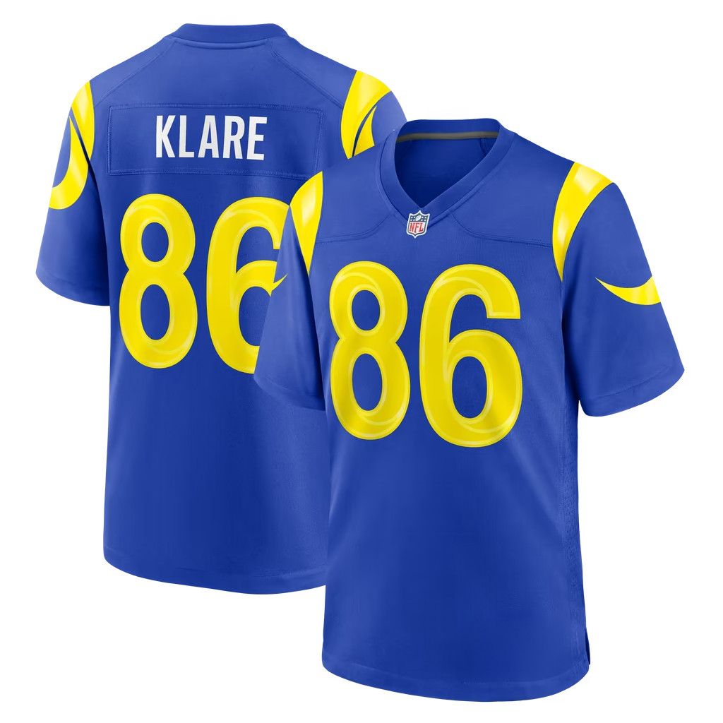Max Klare Jersey Shirt 2026 Los Angeles Rams Merch #86 LA Rams Team Game Jersey Gifts For Fans