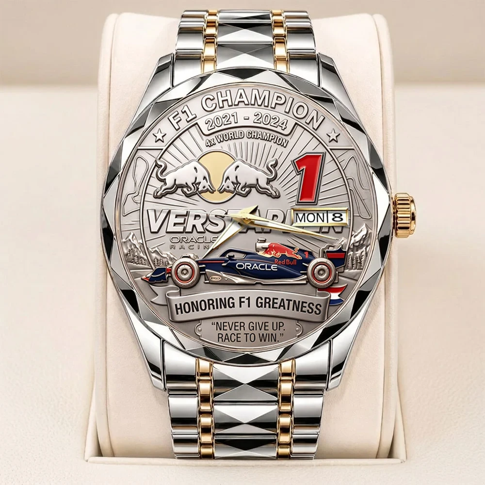 Max Verstappen Merch F1 World Champion 2021-2024 Watch Red Bull Racing Gifts For F1 Fans