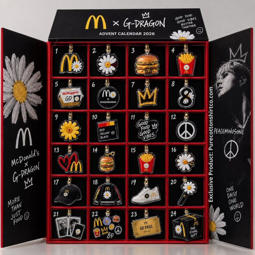 McDonald's X G-Dragon Advent Calendar 2026 24 Days KPop Peaceminusone Acrylic Xmas Ornaments McDonald's X G-Dragon Advent Calendar 2026 24 Days KPop Peaceminusone Acrylic Xmas Ornaments