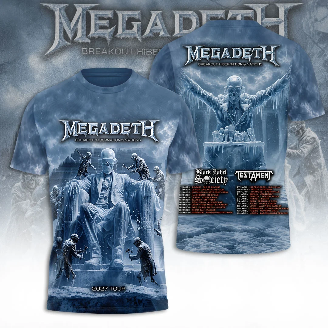 Megadeth Breakout Hibernation Nations Tour 2027 T-Shirt Megadeth Merch Music Fans Gifts