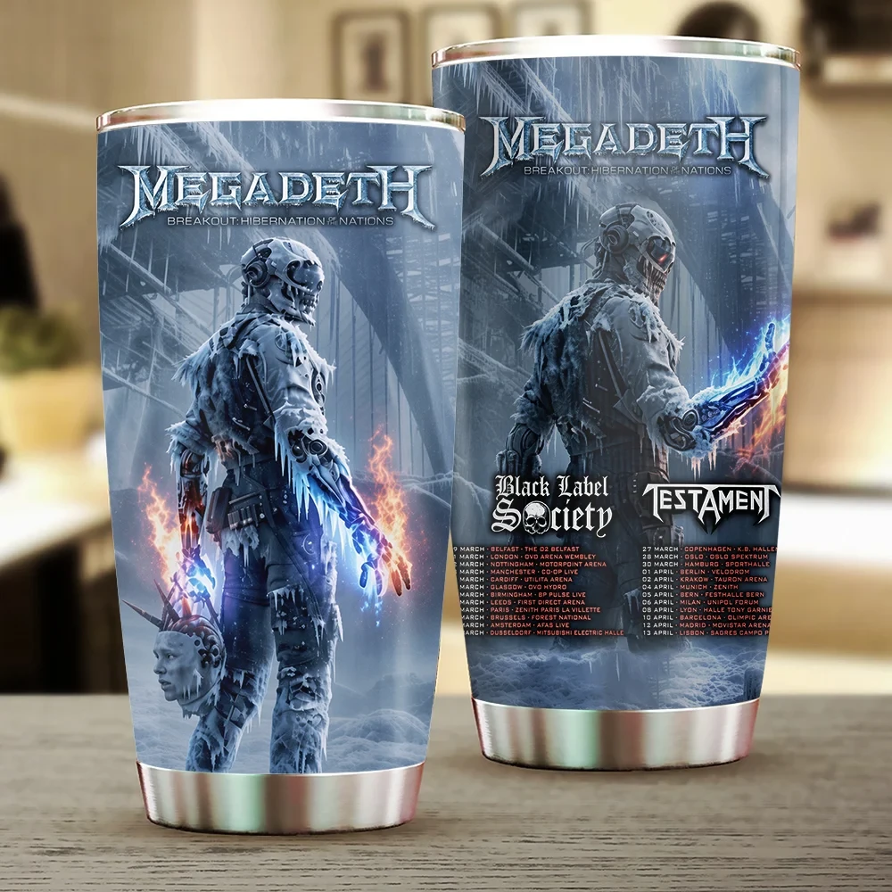 Megadeth Breakout Hibernation Nations Tour 2027 Tumbler Megadeth Merch Rock Fan Gifts