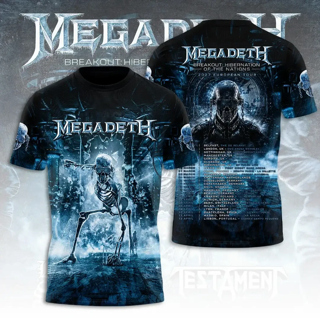 Megadeth Breakout Hibernation Of The Nations 2027 European Tour Shirt Heavy Metal Megadeth Merch