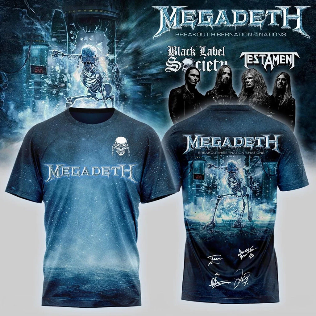 Megadeth Merch Breakout Hibernation Of The Nations Shirt Vic Rattlehead Heavy Metal Band Tees