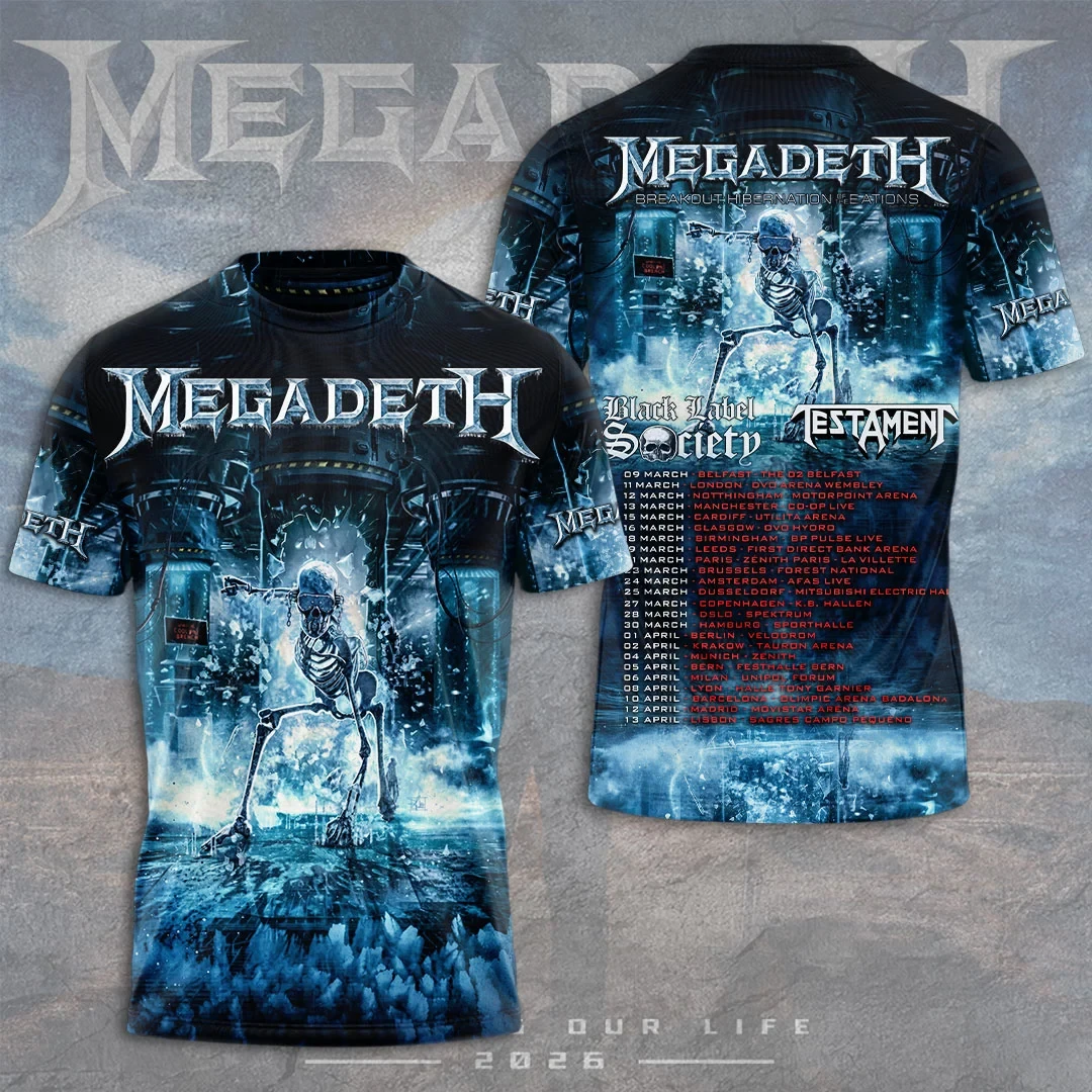 Megadeth Merch Breakthrough The Evolution Tour T-Shirt Black Label Society Testament 2026 Shirt
