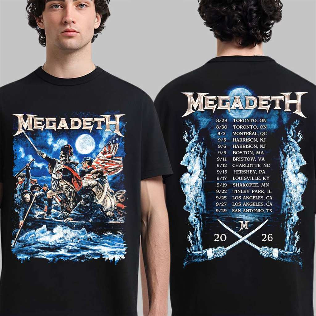 Megadeth North American 2026 Tour Crossing the Delaware T-Shirt Megadeth Merch Gift For Him