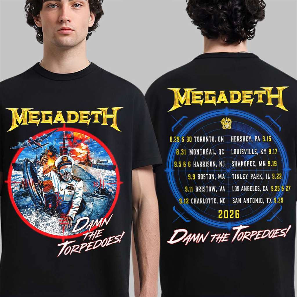 Megadeth North American 2026 Tour Damn The Torpedoes T-Shirt Megadeth Merch Gift For Fans