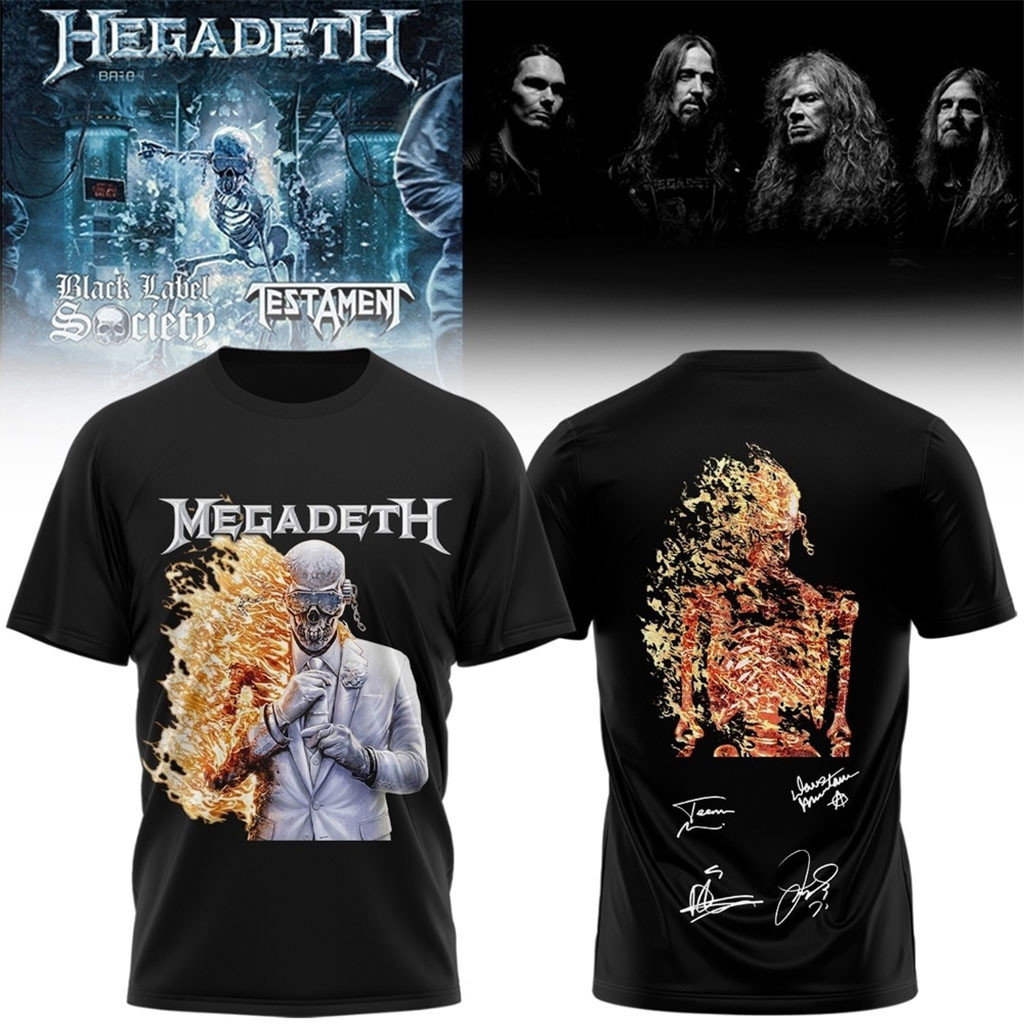 Megadeth Rock Band 2026 Signed T-Shirt Megadeth Merch Gift Ideas For Music Lovers