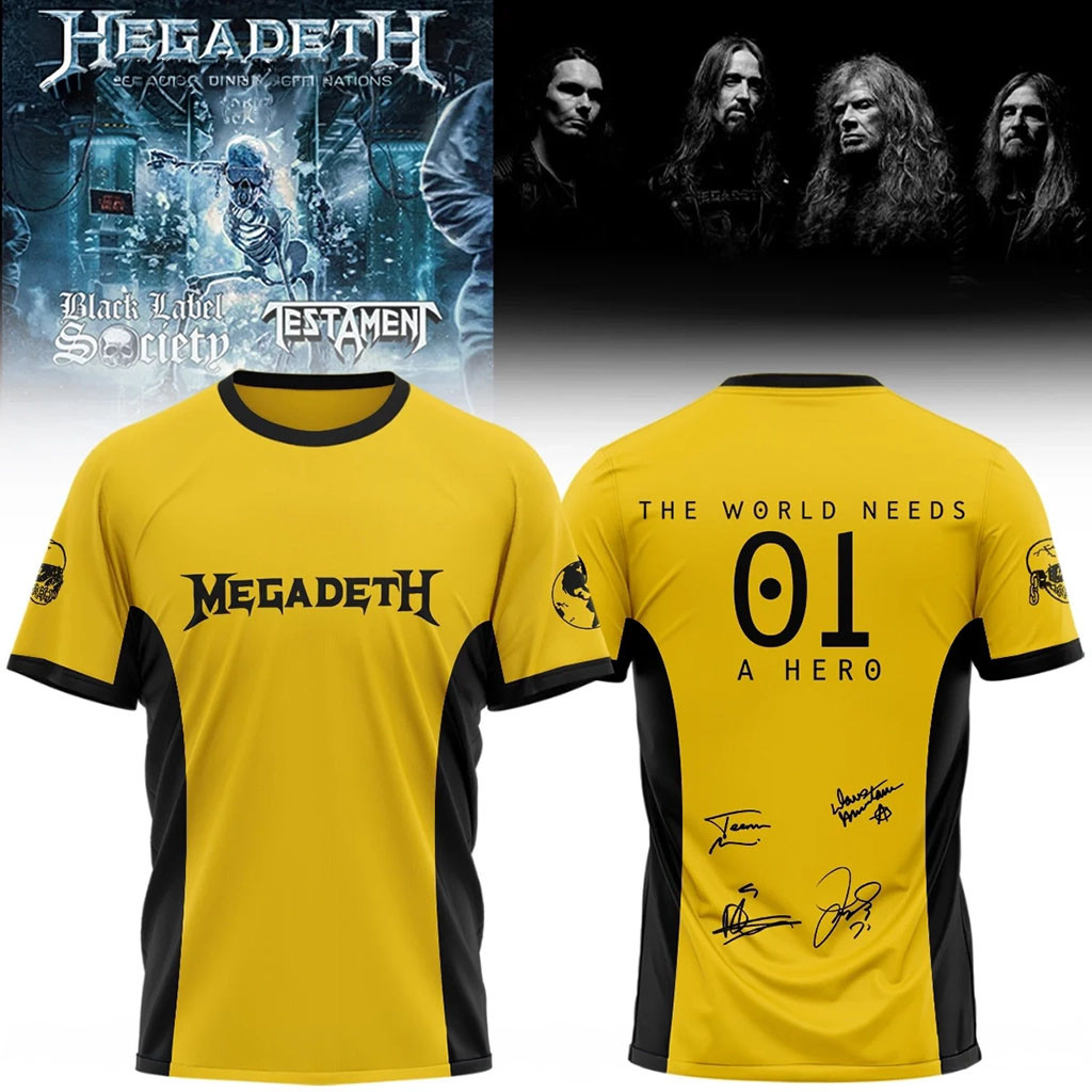 Megadeth The World Needs A Hero 01 Shirt Heavy Metal Band Signature Megadeth Merch Fan Gifts Megadeth The World Needs A Hero 01 Shirt Heavy Metal Band Signature Megadeth Merch Fan Gifts