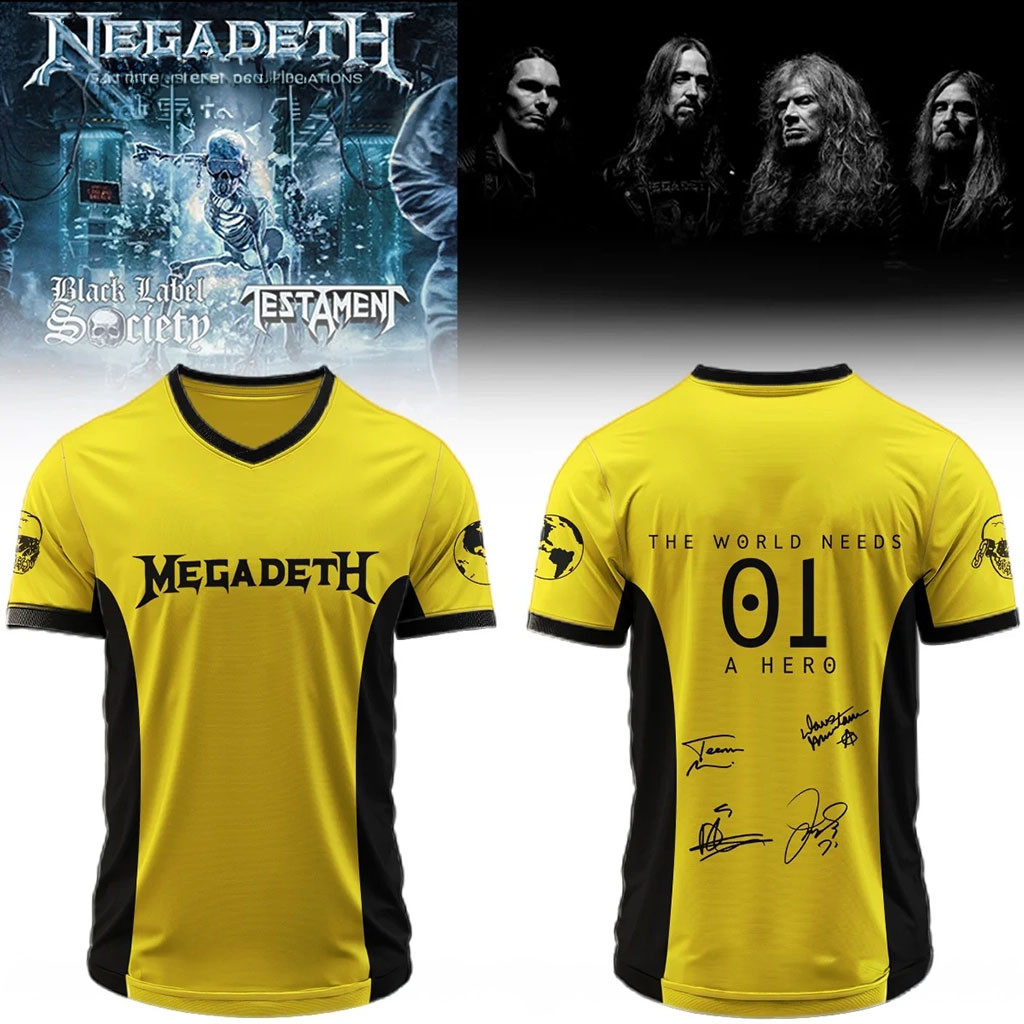 Megadeth The World Needs A Hero 01 V-Neck Shirt Heavy Metal Band Signature Megadeth Merch Megadeth The World Needs A Hero 01 V-Neck Shirt Heavy Metal Band Signature Megadeth Merch